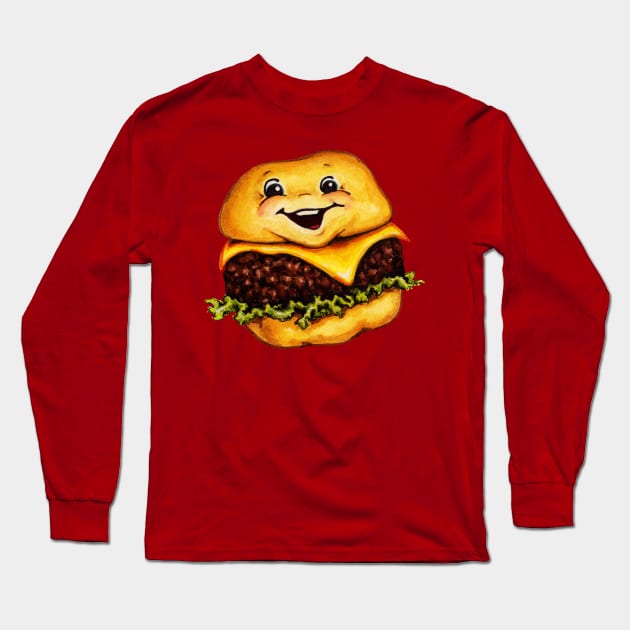 Cheeseburger Cartoons Long Sleeve T-Shirt by KellyGilleran